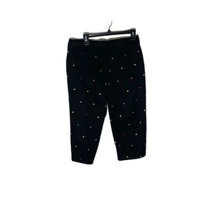 Briggs NY black capris embroidered polka a dot size 12P